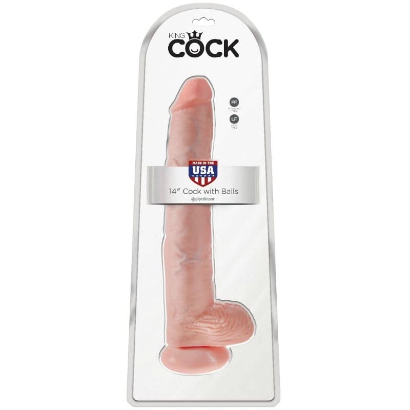 KING COCK - DILDO WITH BALLS 35.6 CM FLESH - Image 2