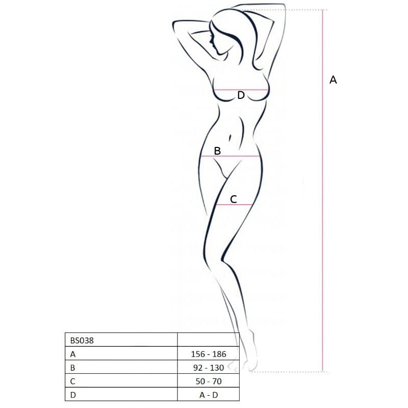 PASSION - WOMAN BS038 WHITE BODYSTOCKING ONE SIZE - Image 2