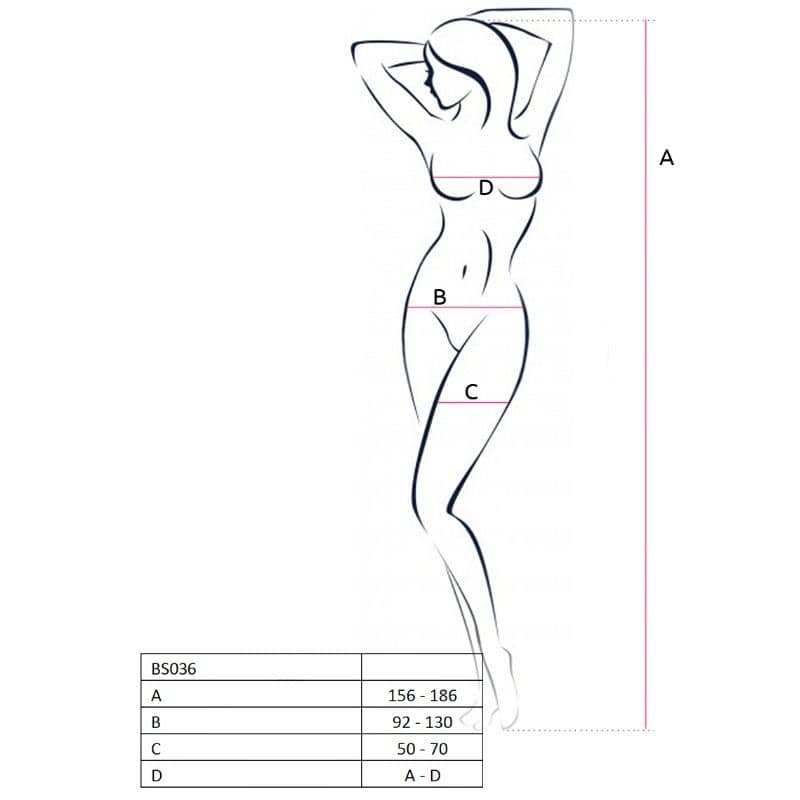PASSION - WOMAN BS036 WHITE BODYSTOCKING ONE SIZE - Image 2