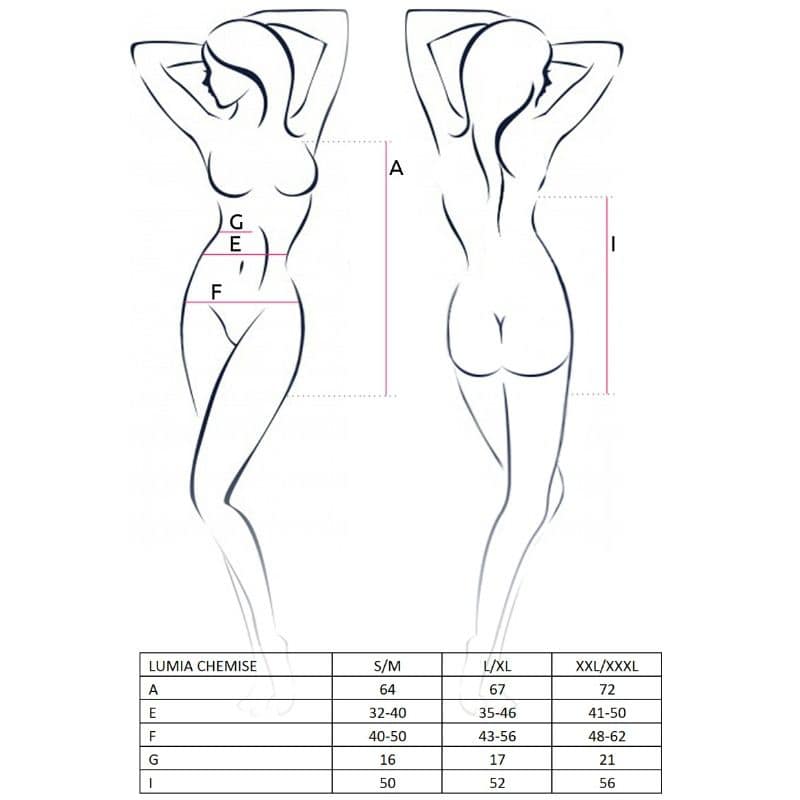 PASSION - WOMAN LUMIA CHEMISE NEGRO TALLA S/M - Image 3