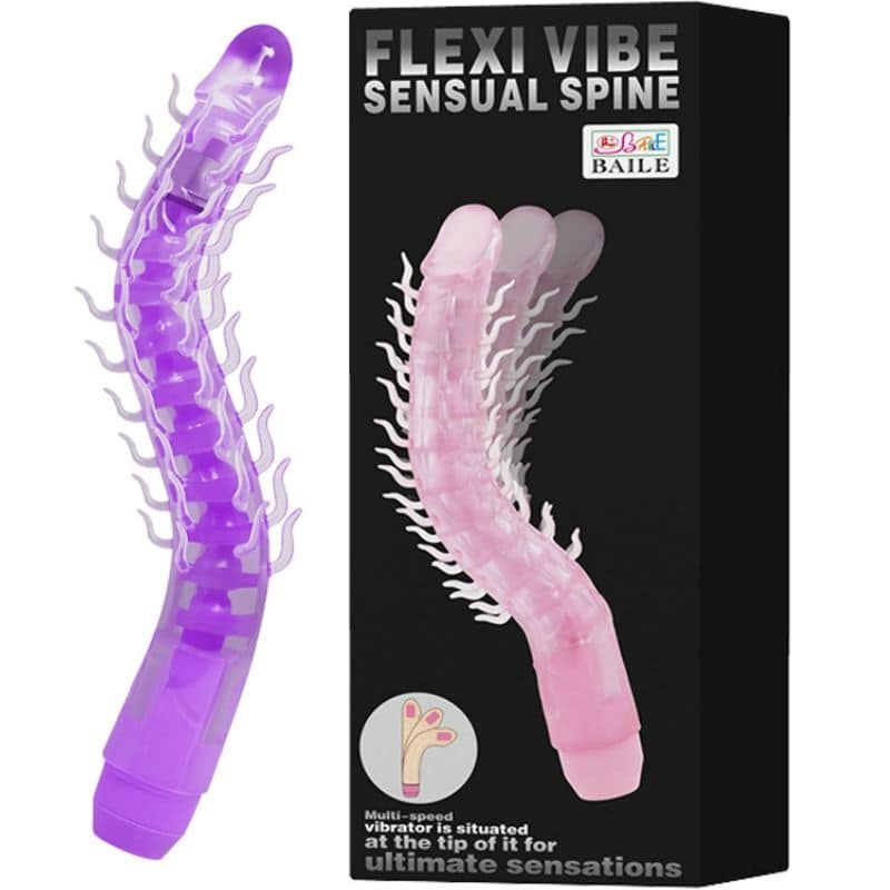 BAILE - FLEXI VIBE SENSUAL SPINE BENDABLE VIBRATING DILDO LILAC 23.5 CM - Image 3