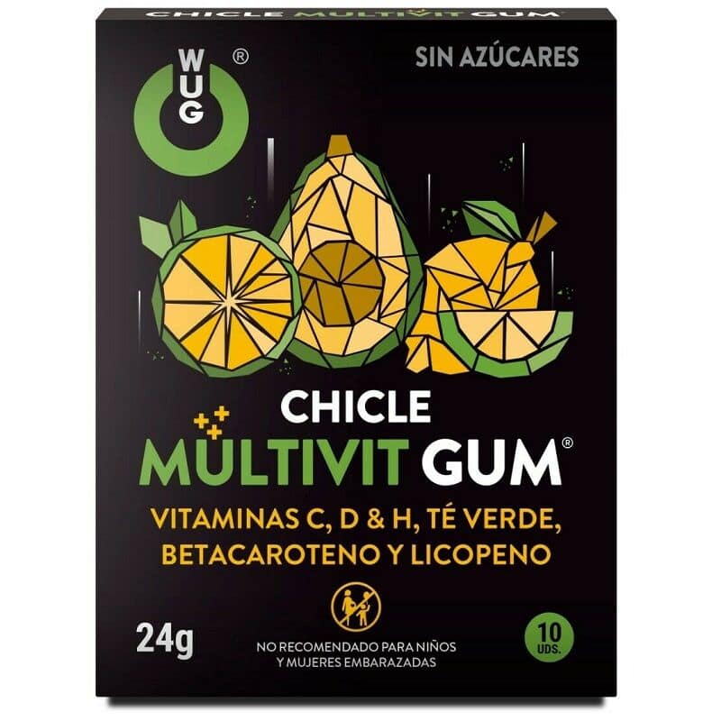 WUG GUM - MULTIVIT VITAMIN C, H, D, BETA-CAROTENE, LYCOPENE AND GREEN TEA 10 UNITS - Bild 2