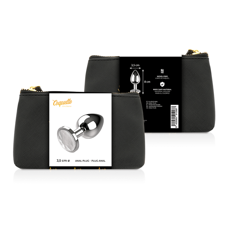 COQUETTE CHIC DESIRE - ANAL PLUG METAL CLEAR COLOR SIZE M 3.5 X 8 CM - Image 2