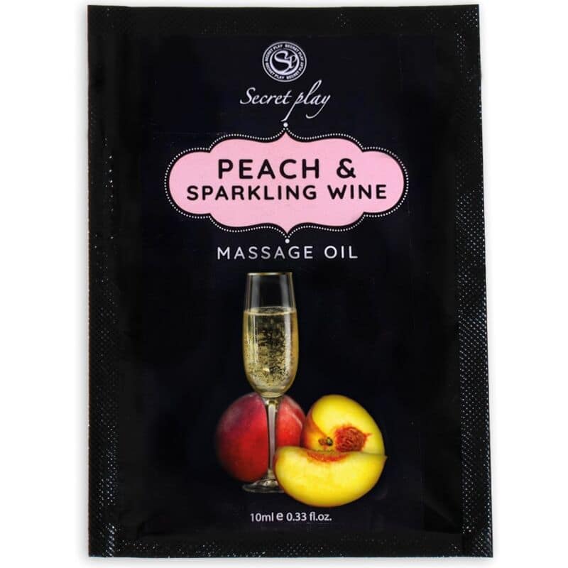 SECRETPLAY - PERSIKA MOUSSERANDE VIN MASSAGEOLJA PÅSE 10 ML