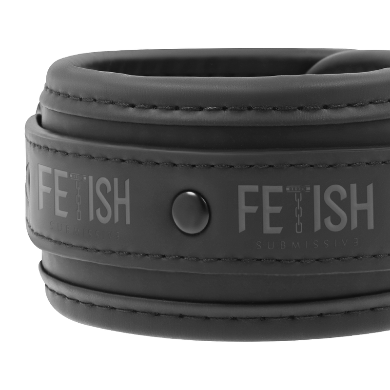 FETISH SUBMISSIVE - VEGAN LEATHER HANDCUFFS WITH NOPRENE LINING - Image 3