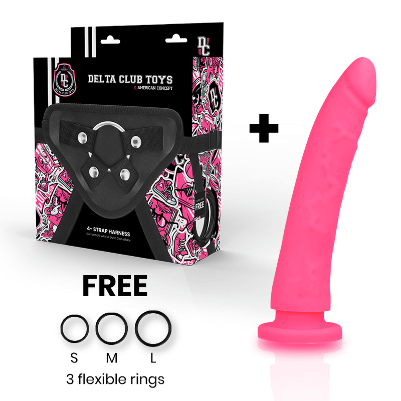 DELTA CLUB - TOYS HARNESS + DONG PINK SILICONE 17 CM -O- 3 CM - Image 2