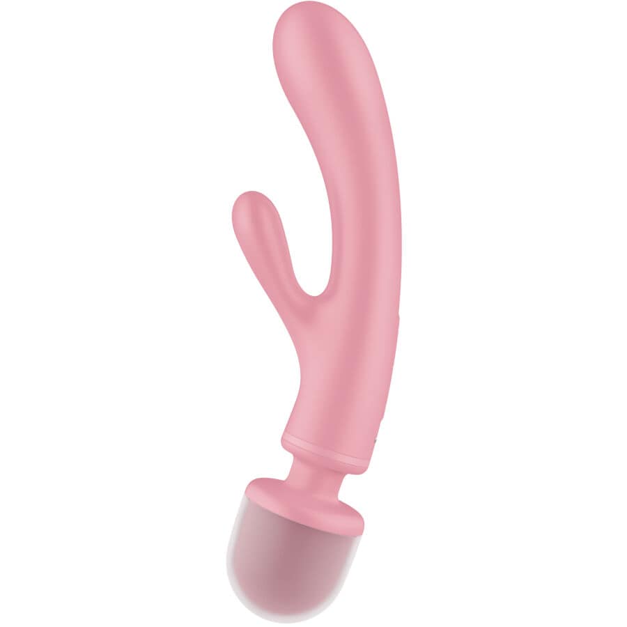 SATISFYER - TRIPLE LOVER MASAJEADOR VIBRADOR RABBIT ROSA - Image 3
