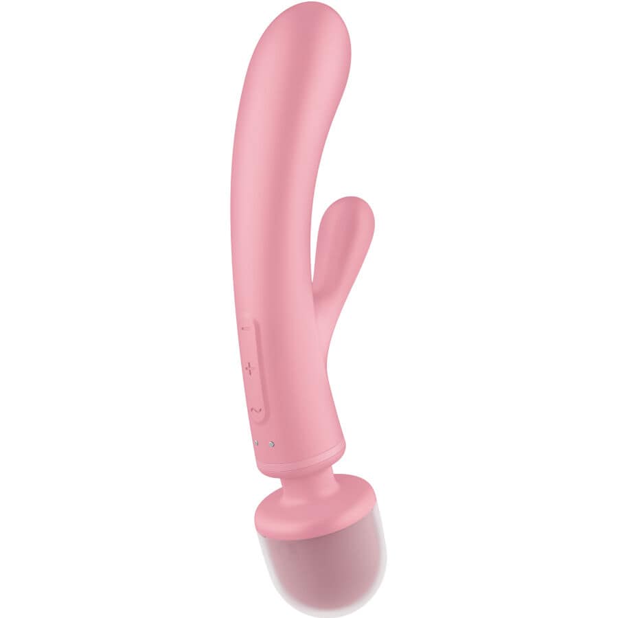 SATISFYER - TRIPLE LOVER MASAJEADOR VIBRADOR RABBIT ROSA - Image 2