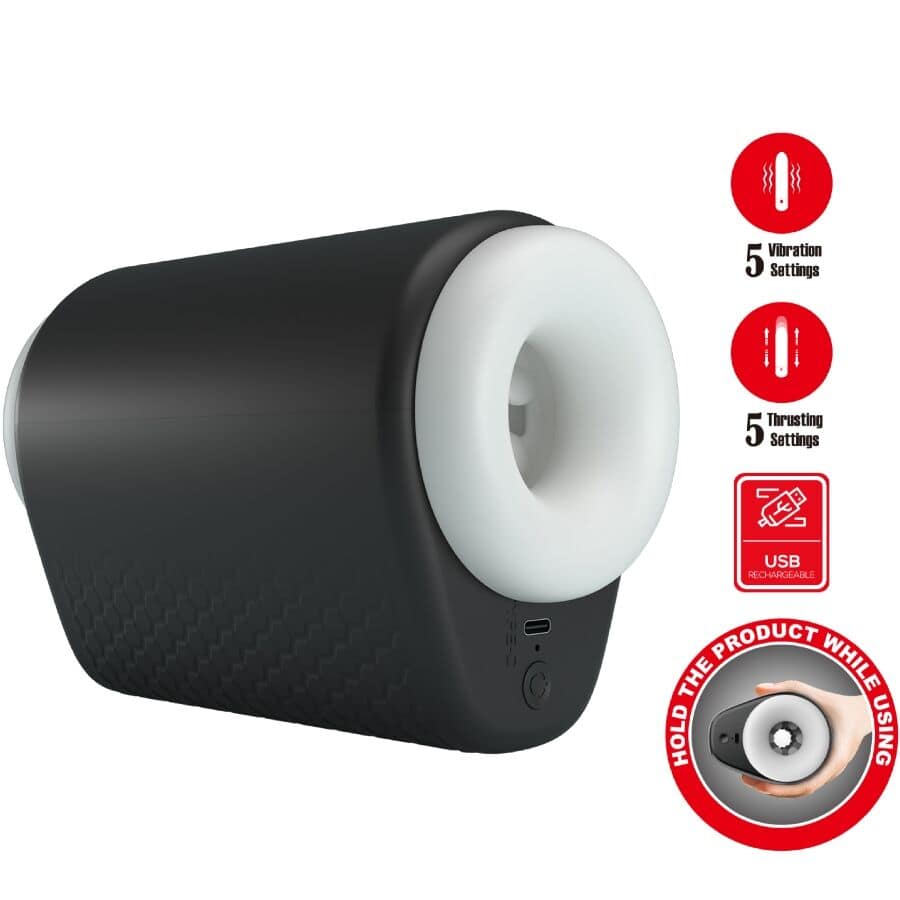 PRETTY LOVE - DJ GIRL MANLIG MASTURBATOR MED VIBRATION 5 INSTÄLLNINGAR NEGRO