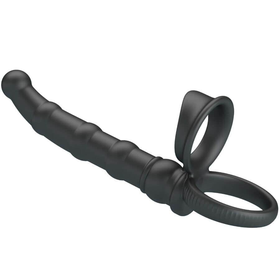 PRETTY LOVE - TATUM VIBRATING PENIS RING WITH PLUG 10 VIBRATIONS BLACK - Image 2