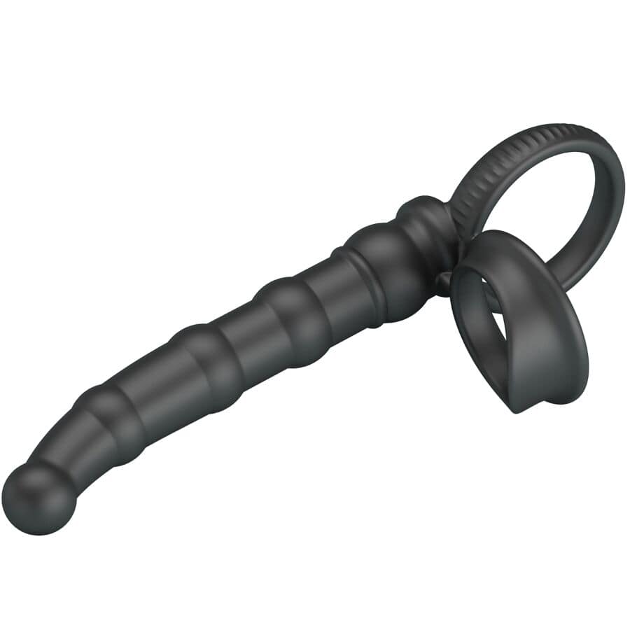 PRETTY LOVE - TATUM VIBRATING PENIS RING WITH PLUG 10 VIBRATIONS BLACK - Image 3