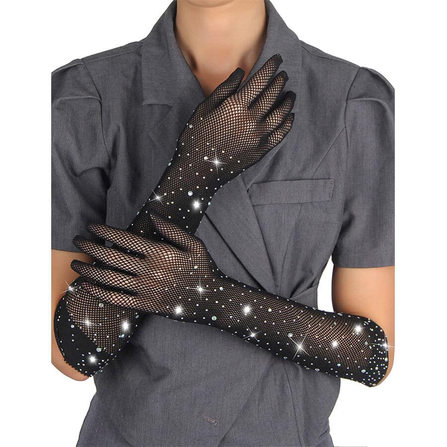 SUBBLIME - 957469SHINE TRANSPARENT GLOVES BLACK S/M - Image 2