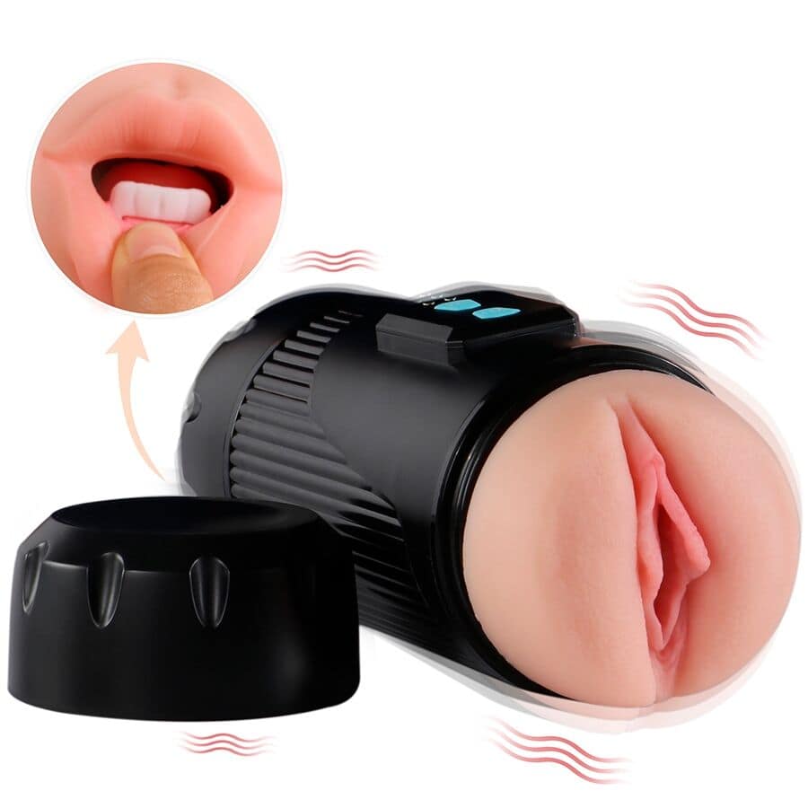 SHEQU - KAY DOUBLE MASTURBATOR WITH DUAL MOUTH AND VAGINA VIBRATION - Image 2