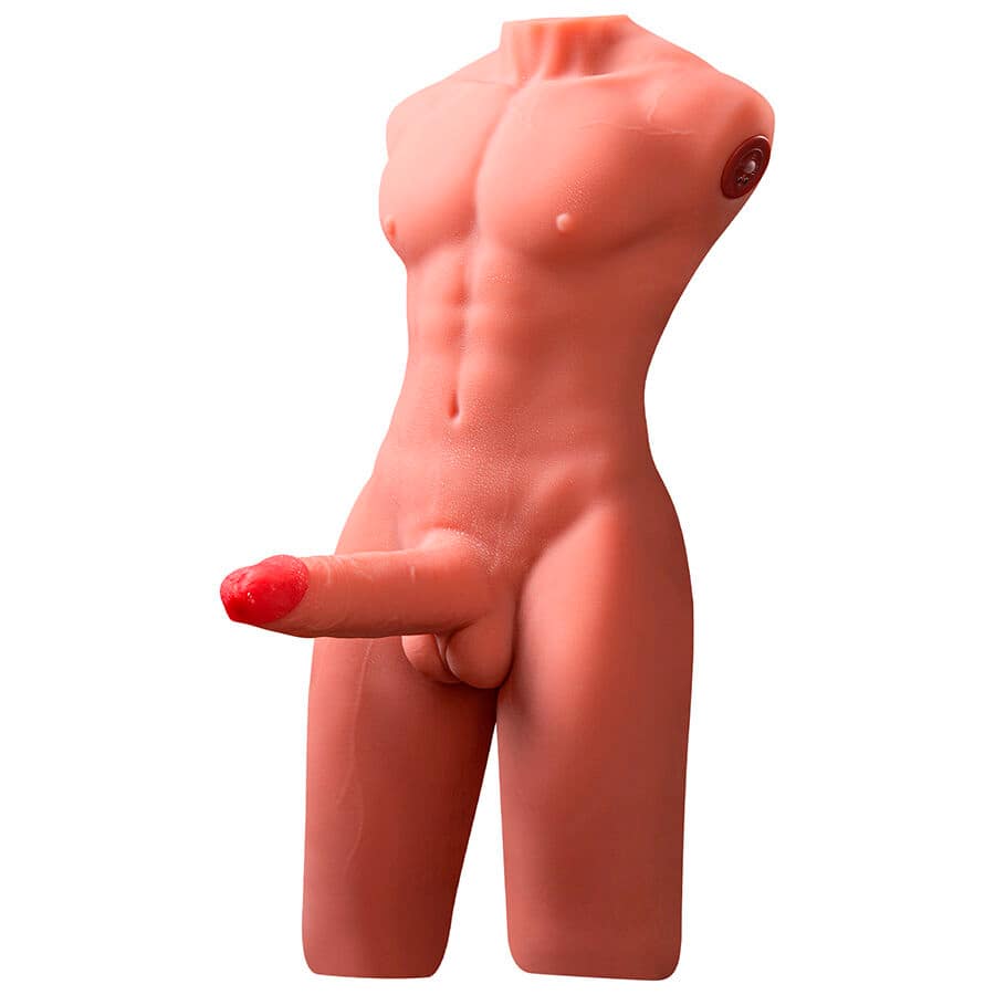 XISE - JASON HALF BODY REALISTIC MALE TORSO WITH THRUSTING AND VIBRATION 55 CM