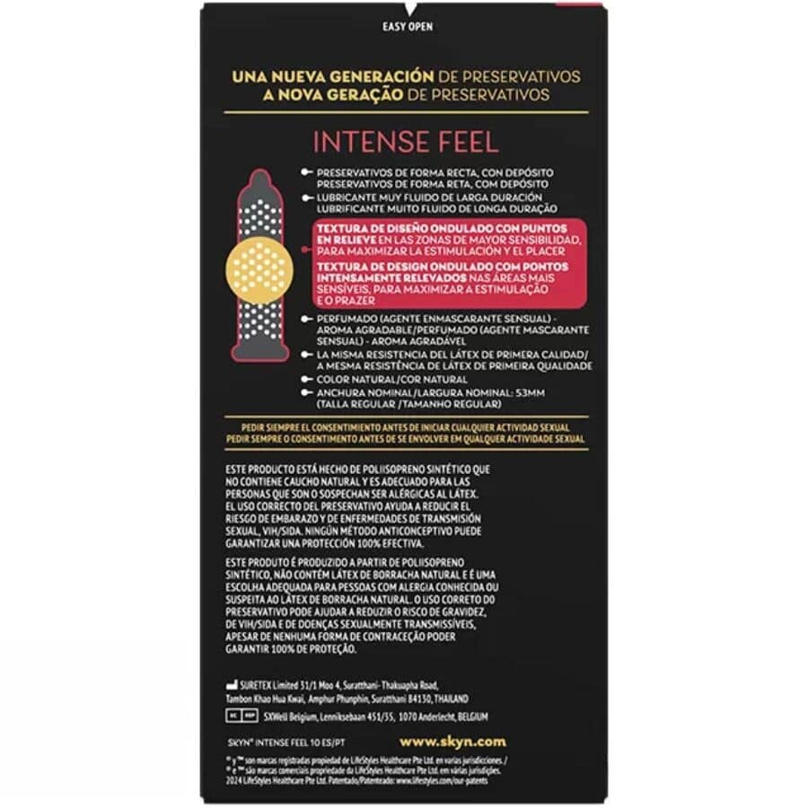 SKYN - INTENSE FEEL TEXTURED CONDOM WITH WAVY DESIGN 10 UNITS - Image 2