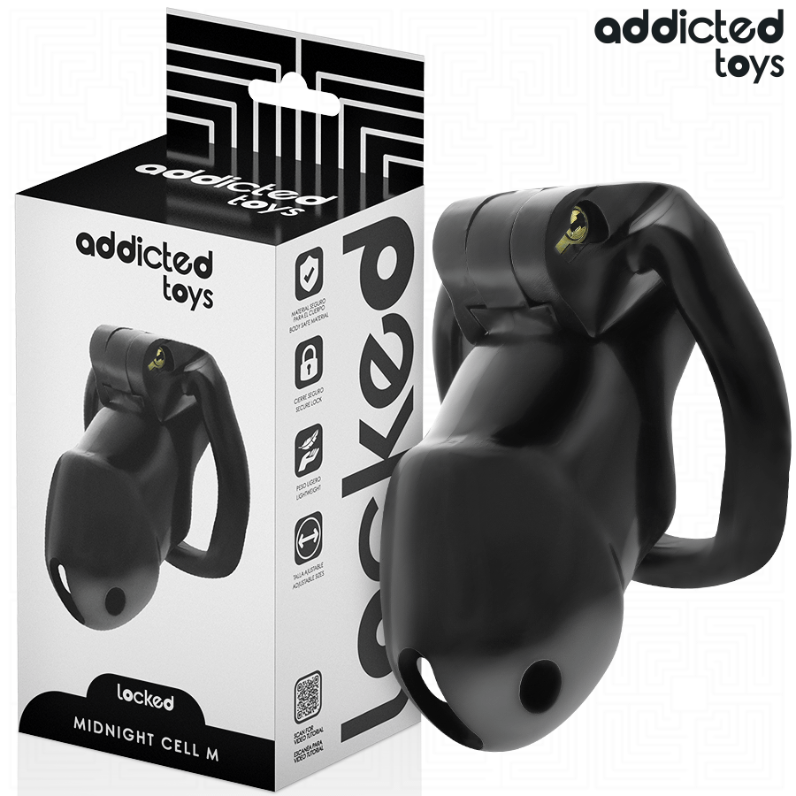ADDICTED TOYS LOCKED - MINDNIGHT CELL PENIS CAGE SIZE M