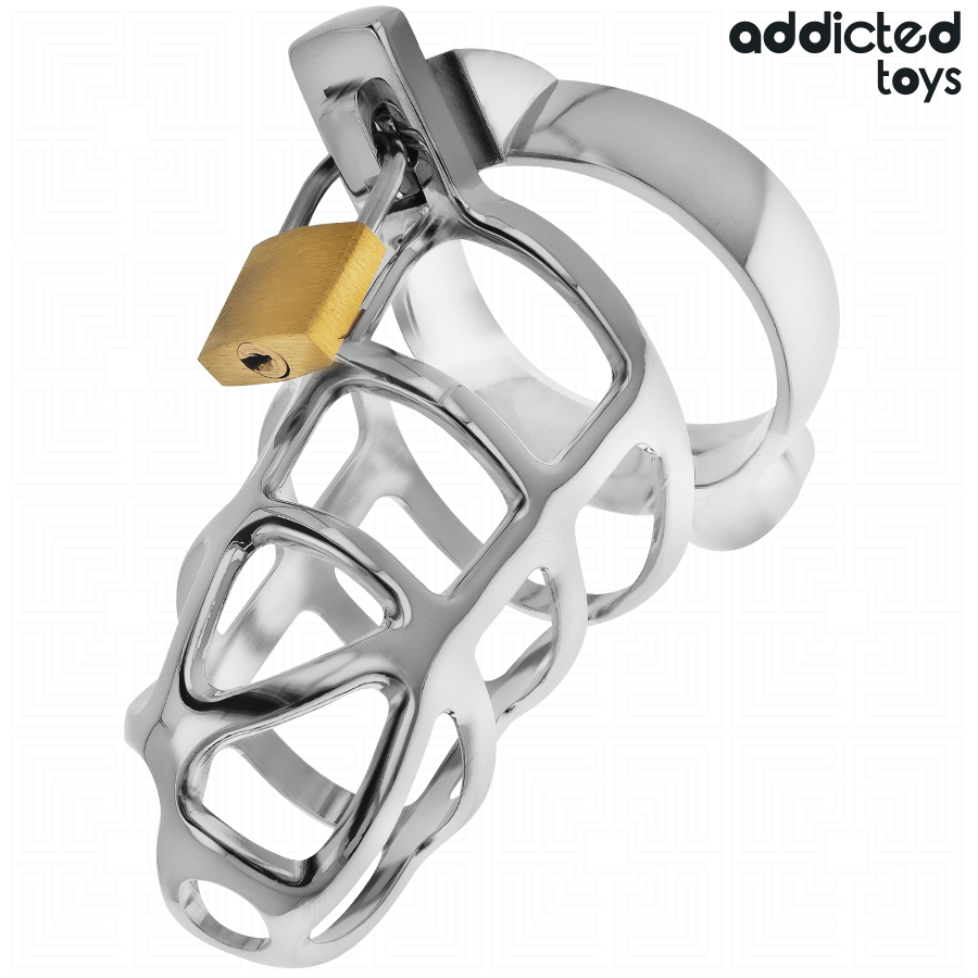 ADDICTED TOYS LOCKED - SILVER LOCK METAL PENIS CAGE SIZE S - Bild 2