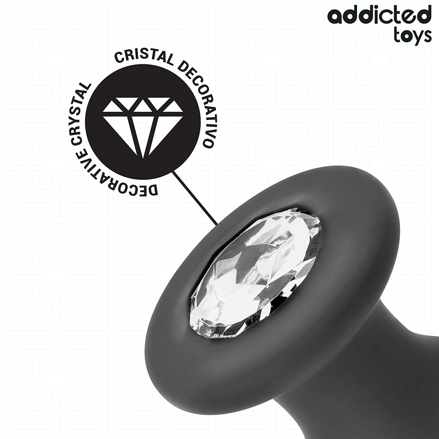 ADDICTED TOYS - ANAL PLUG WITH JEWEL SILICONE SIZE M 10.4 CM - Image 3