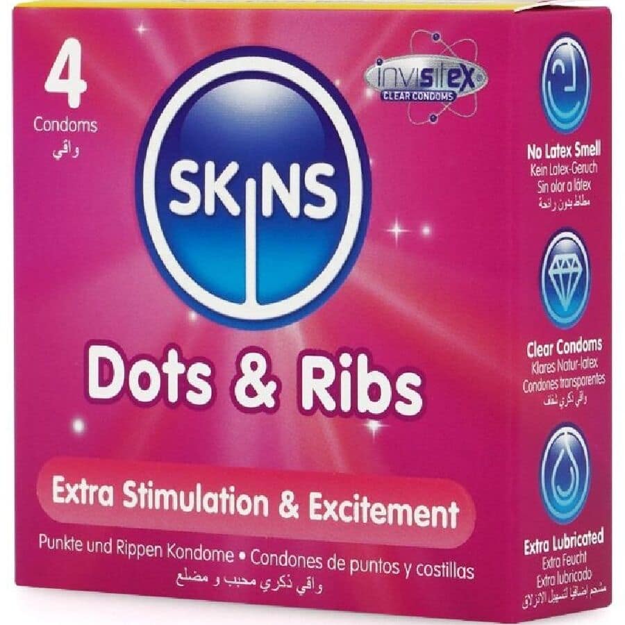 SKINS - DOTS  RIBS PREMIUM CONDOMS PACK 4 - Image 2