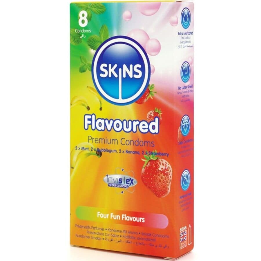 SKINS - MULTI FLAVORS PREMIUM CONDOMS PACK 8 - Image 2
