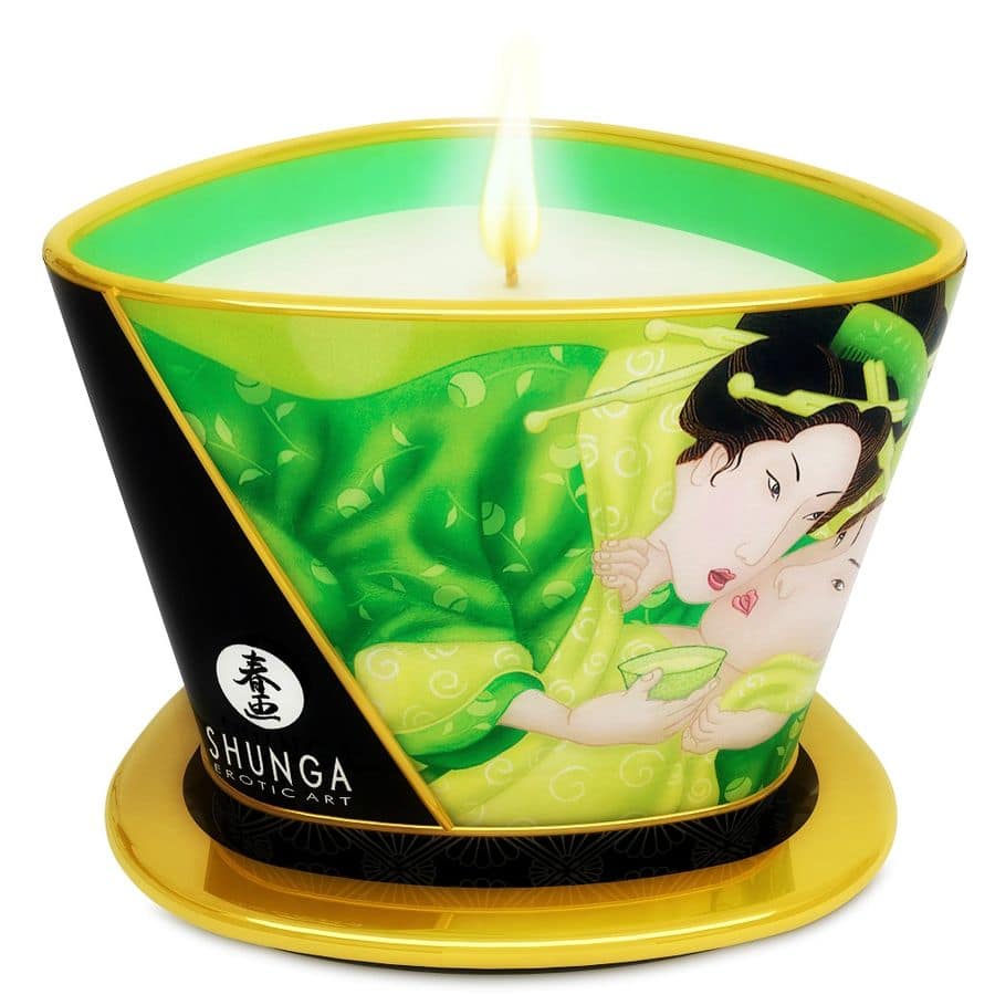 SHUNGA - MINI CARESS BY CANDELIGHT MASSAGELJUS T GRÖN 170 ML