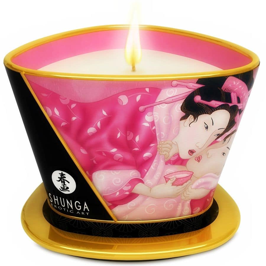 SHUNGA - MINI CARESS BY CANDELIGHT AFRODISIAKUM ROSOR MASSAGE LJUS 170 ML