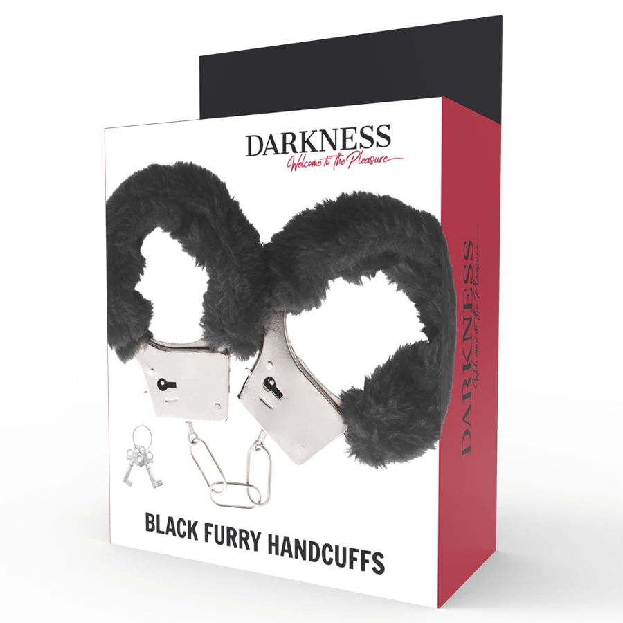 DARKNESS - BLACK LINED METAL HANDCUFFS - Image 3