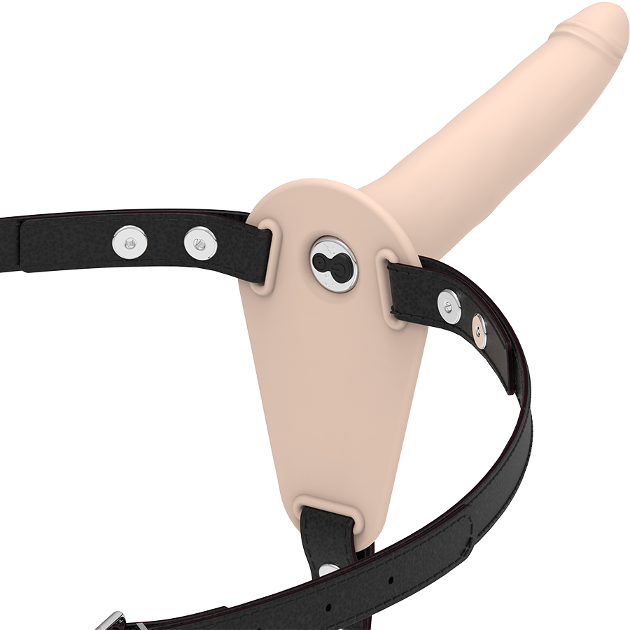 FETISH SUBMISSIVE HARNESS - FLESH SILICONE VIBRATOR 15 CM - Image 4